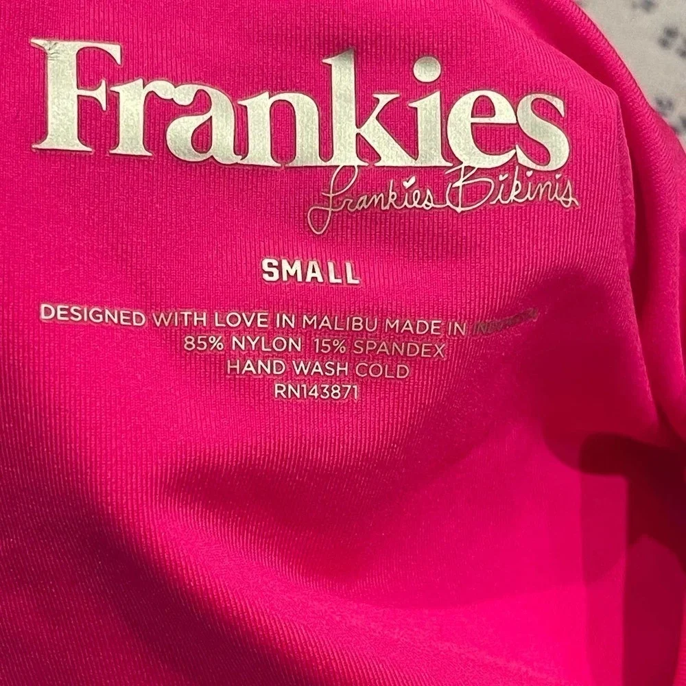 Frankies Bikinis Anne Solid High Waist Barbie Core Bottom Pink Size Small NWOT